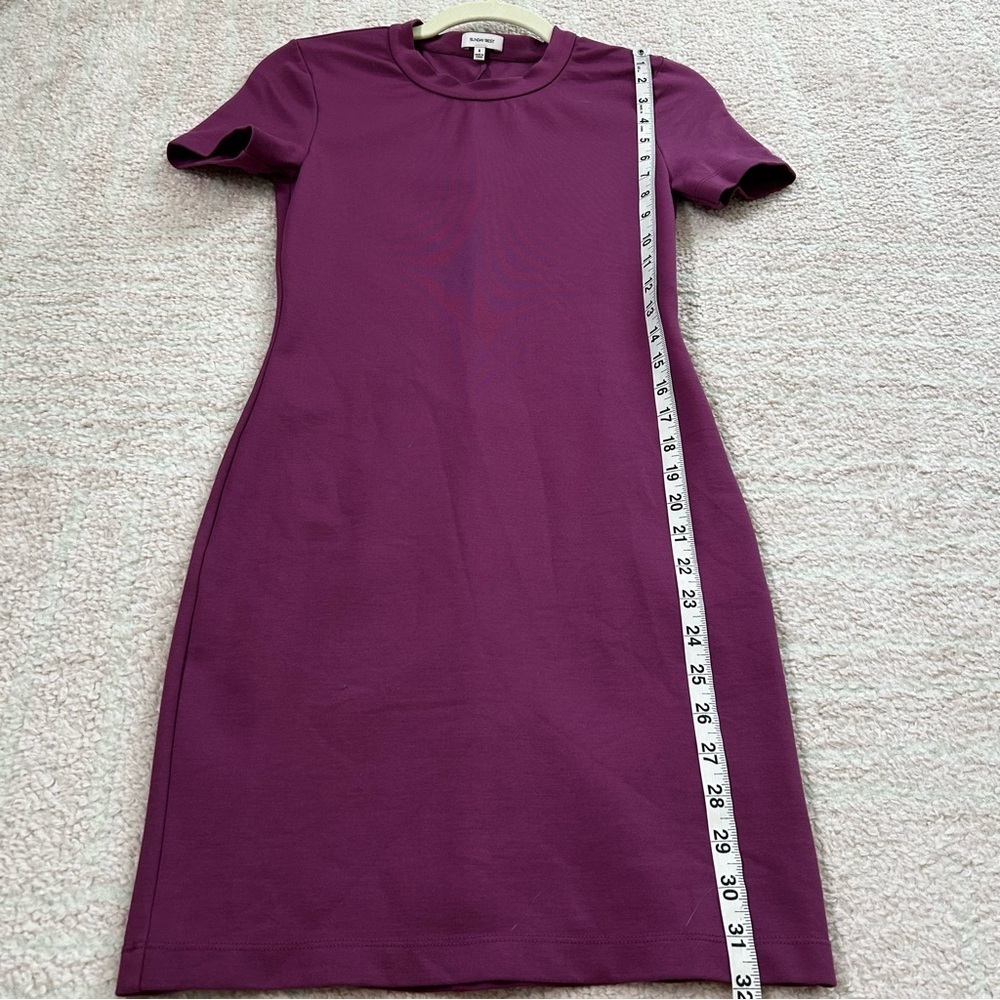 Aritzia Sunday Best Purple Ponte Knit Stretch Mini T Shirt Dress SZ 4 Spring - Picture 10 of 10